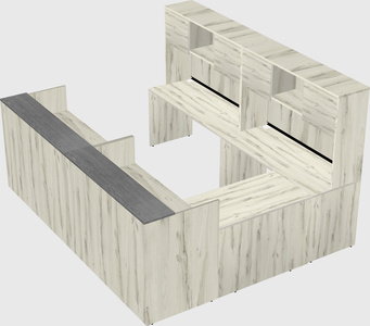 Shared one sided u-shaped reception desk