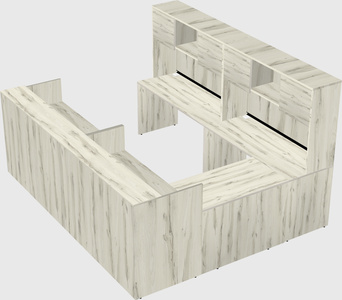 Shared one sided u-shaped reception desk