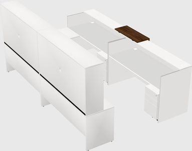 Shared one sided u-shaped reception desk