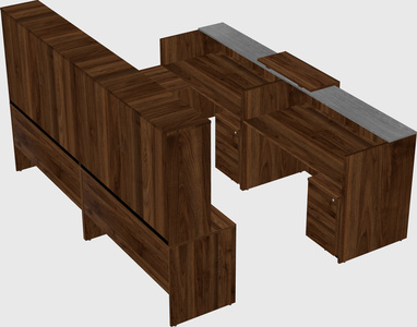 Shared one sided u-shaped reception desk