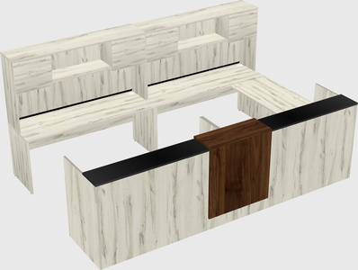 Shared one sided u-shaped reception desk