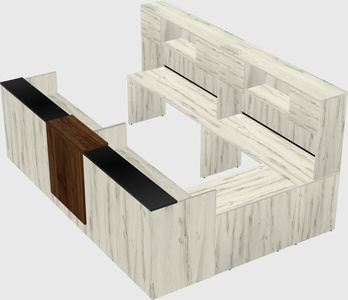Shared one sided u-shaped reception desk
