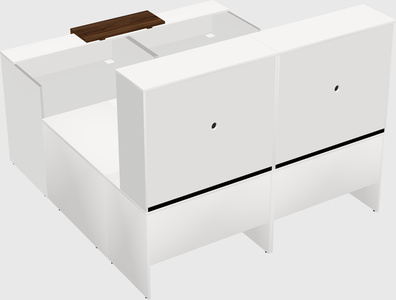 Shared one sided u-shaped reception desk