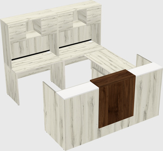 Shared one sided u-shaped reception desk