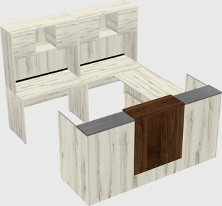 Shared one sided u-shaped reception desk
