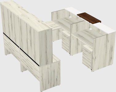 Shared one sided u-shaped reception desk
