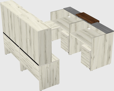 Shared one sided u-shaped reception desk