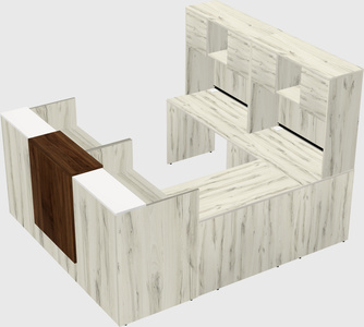 Shared one sided u-shaped reception desk
