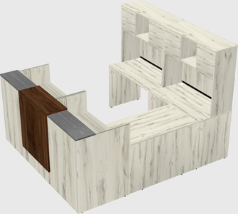 Shared one sided u-shaped reception desk