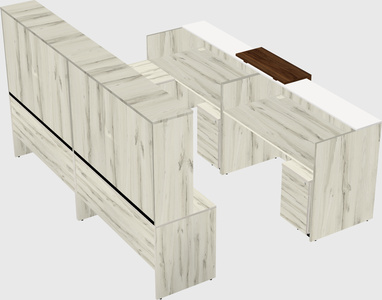 Shared one sided u-shaped reception desk