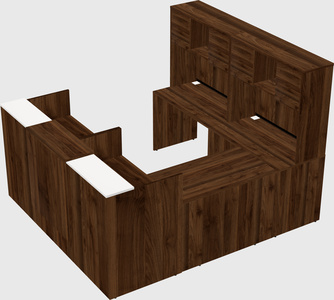 Shared one sided u-shaped reception desk