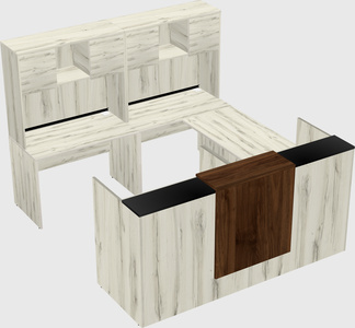 Shared one sided u-shaped reception desk