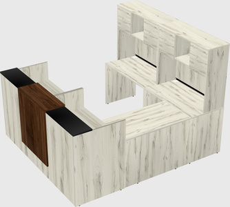Shared one sided u-shaped reception desk