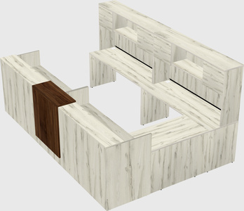 Shared one sided u-shaped reception desk