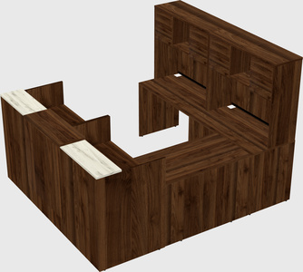 Shared one sided u-shaped reception desk