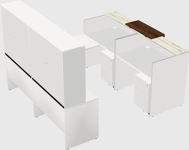 Shared one sided u-shaped reception desk