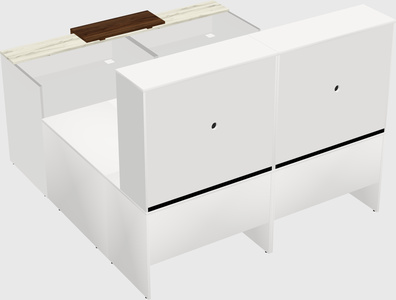 Shared one sided u-shaped reception desk