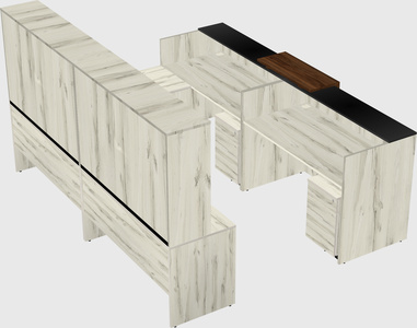 Shared one sided u-shaped reception desk