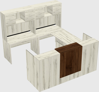 Shared one sided u-shaped reception desk