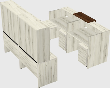 Shared one sided u-shaped reception desk