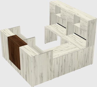 Shared one sided u-shaped reception desk