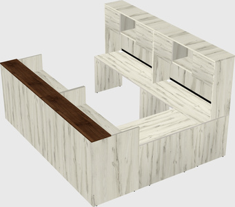 Shared one sided u-shaped reception desk