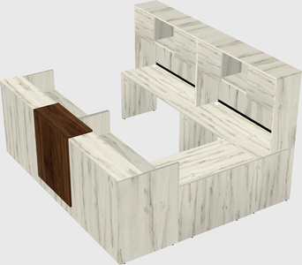Shared one sided u-shaped reception desk