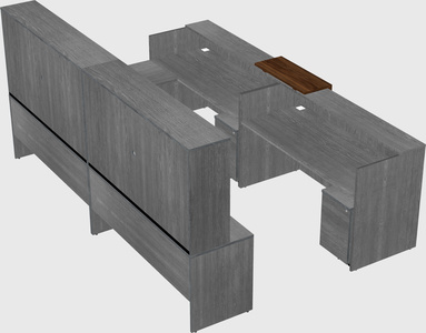 Shared one sided u-shaped reception desk