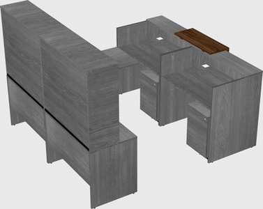 Shared one sided u-shaped reception desk