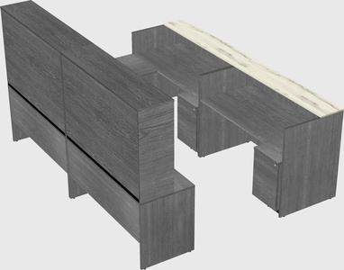 Shared one sided u-shaped reception desk