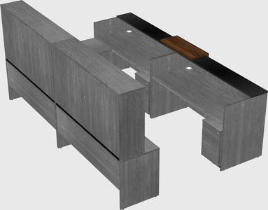 Shared one sided u-shaped reception desk