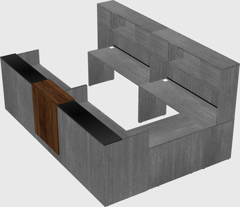 Shared one sided u-shaped reception desk
