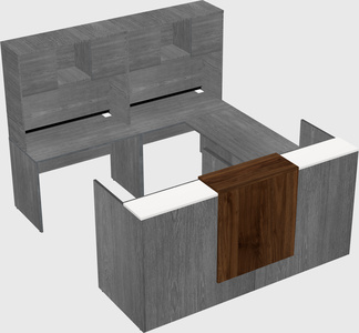Shared one sided u-shaped reception desk