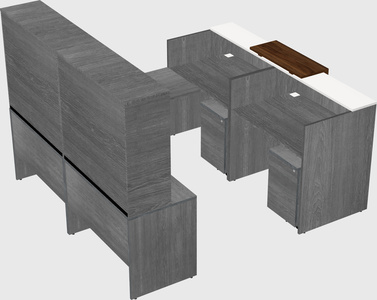 Shared one sided u-shaped reception desk