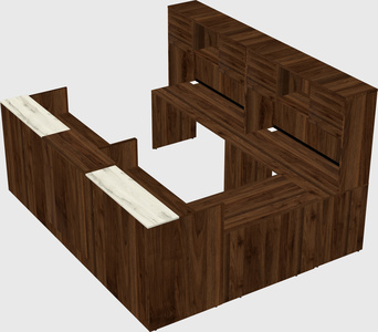 Shared one sided u-shaped reception desk
