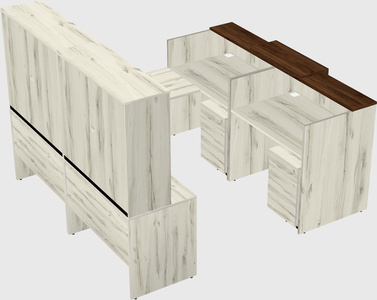 Shared one sided u-shaped reception desk