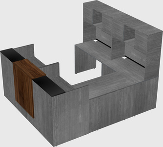 Shared one sided u-shaped reception desk