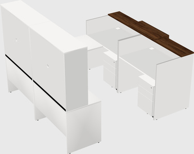 Shared one sided u-shaped reception desk