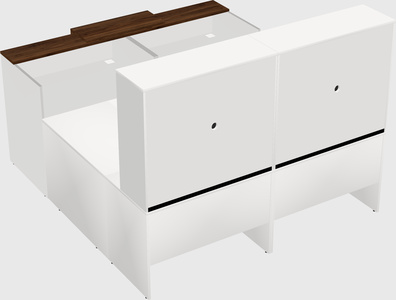 Shared one sided u-shaped reception desk