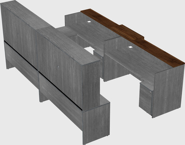 Shared one sided u-shaped reception desk