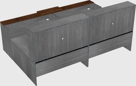 Shared one sided u-shaped reception desk