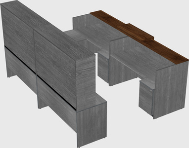 Shared one sided u-shaped reception desk