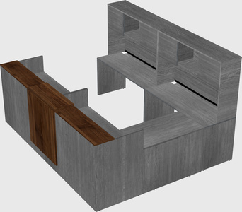 Shared one sided u-shaped reception desk