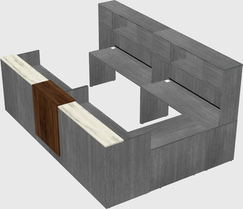 Shared one sided u-shaped reception desk