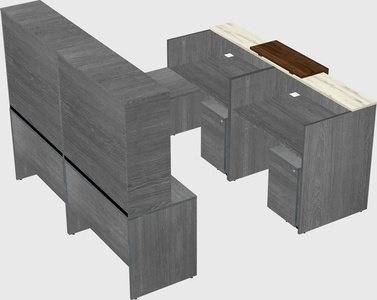 Shared one sided u-shaped reception desk