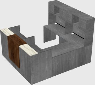 Shared one sided u-shaped reception desk