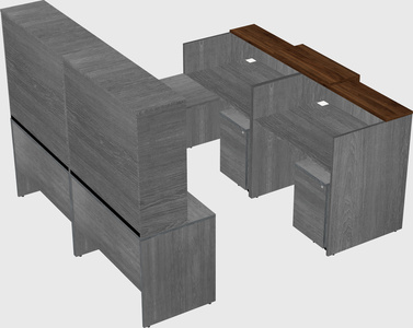 Shared one sided u-shaped reception desk