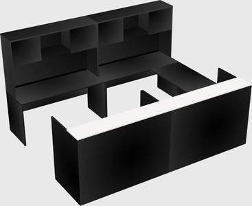 Shared one sided u-shaped reception desk