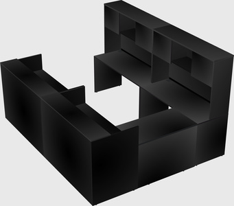 Shared one sided u-shaped reception desk