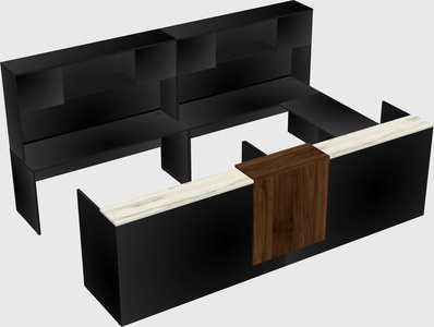 Shared one sided u-shaped reception desk